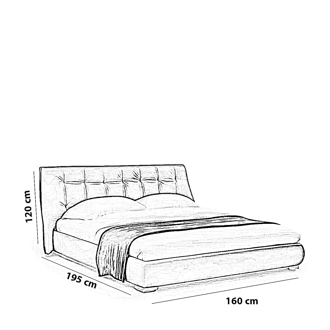 سرير كينج خشب كونتر و موسكي، 160*196*120 سم