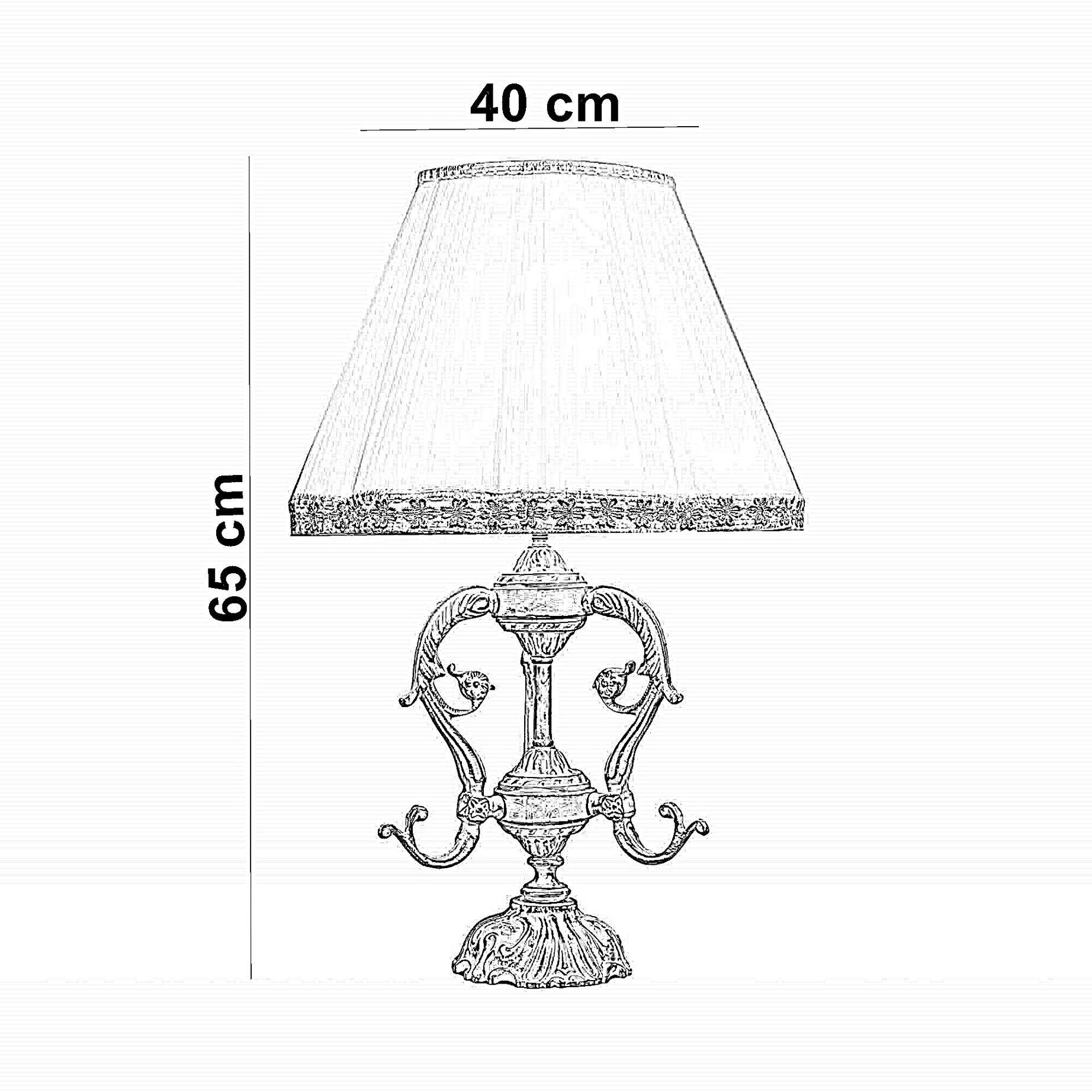 أباجورة ألمنيوم، 40*65 سم