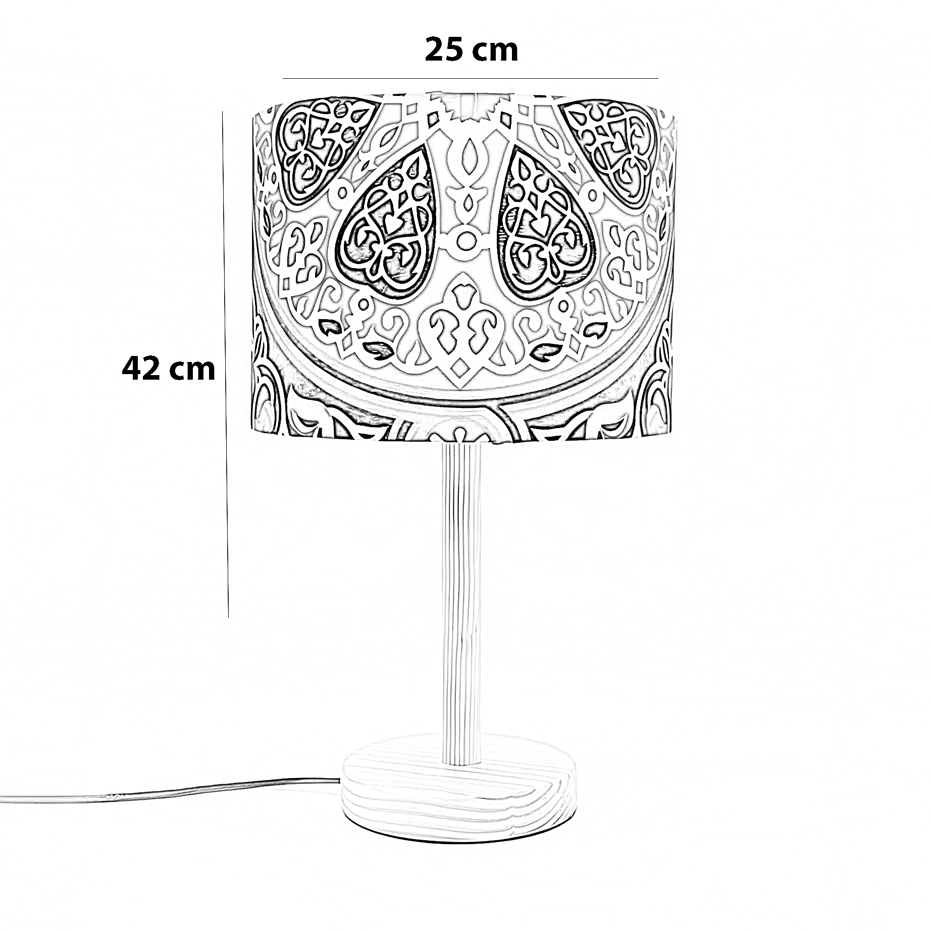 أباجورة رمضانية قماش، 25*42 سم