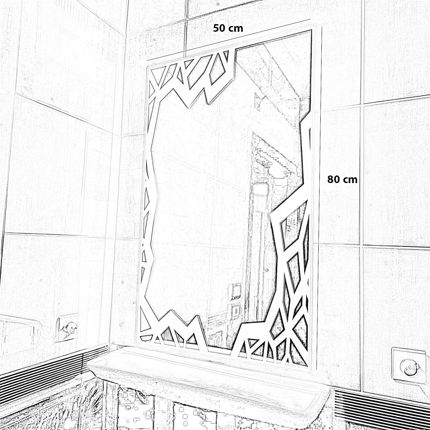 مرايا ليد، 50*2*80 سم