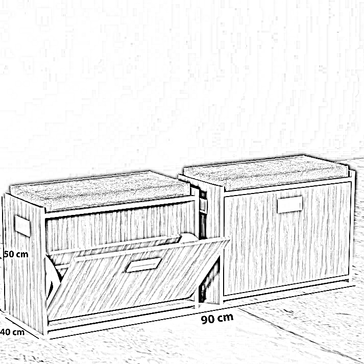 جزامة خشب ام دي اف، 90*40*50 سم