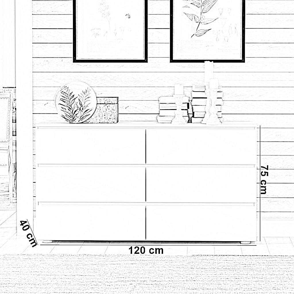 وحدة أدراج خشب ام دي اف، 120*40*75 سم
