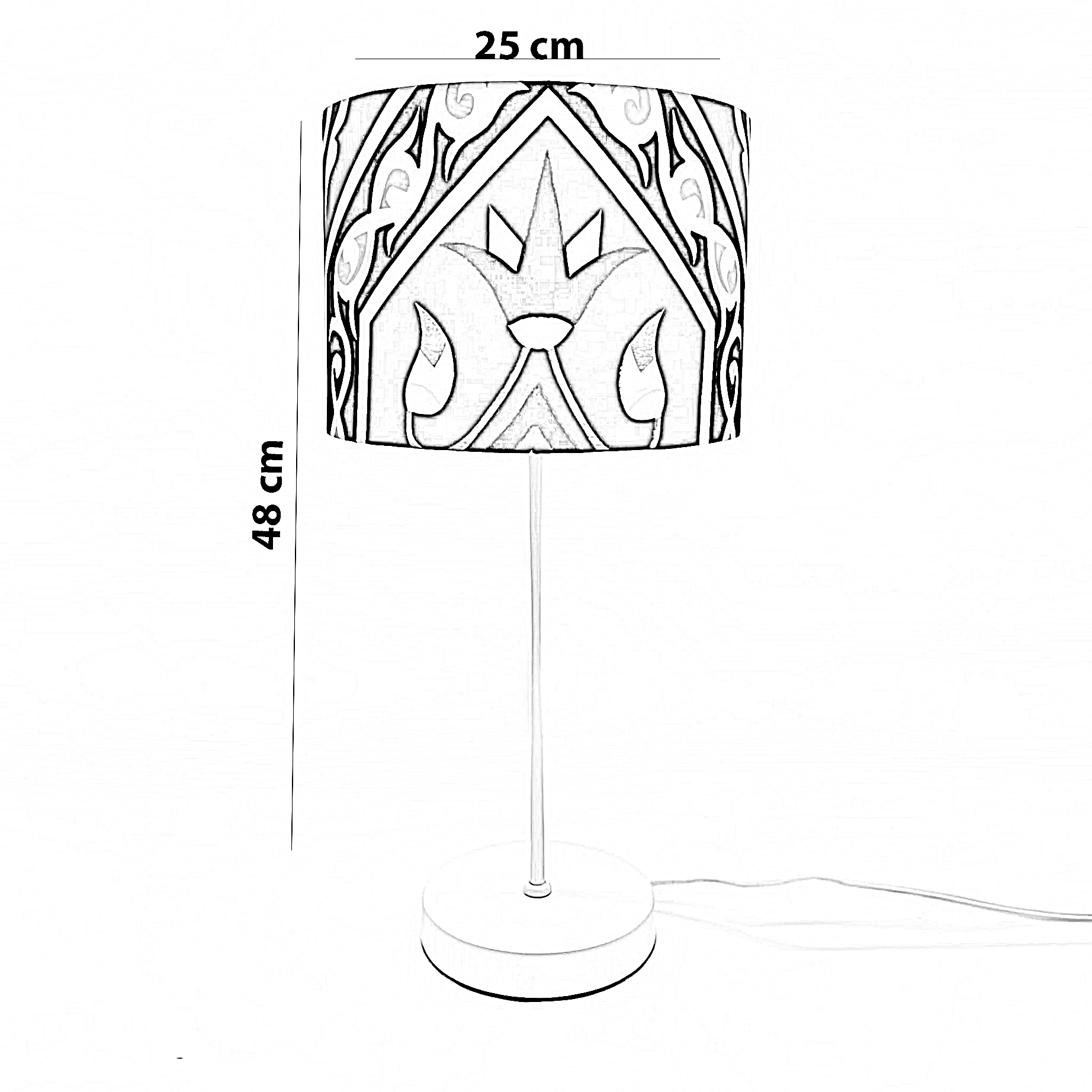أباجورة رمضانية قماش، 25*48 سم