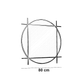 مرايا حائط بإطار ستيل، 80 سم