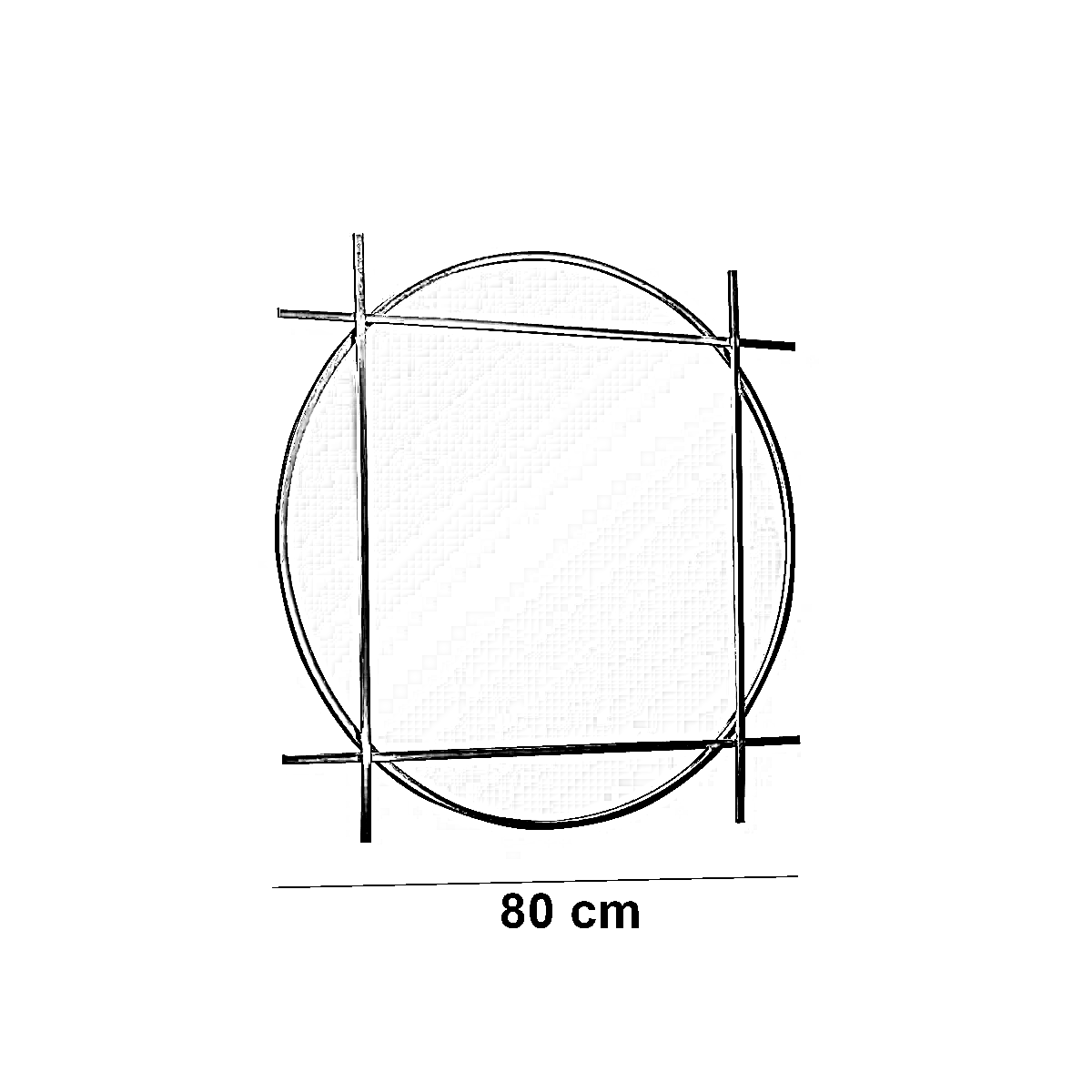 مرايا حائط بإطار ستيل، 80 سم