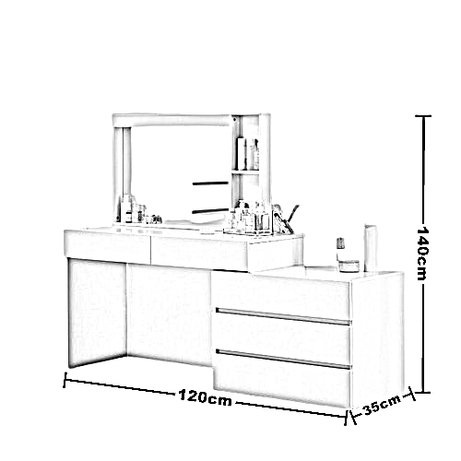 تسريحة خشب ام دي اف ، قطعتين