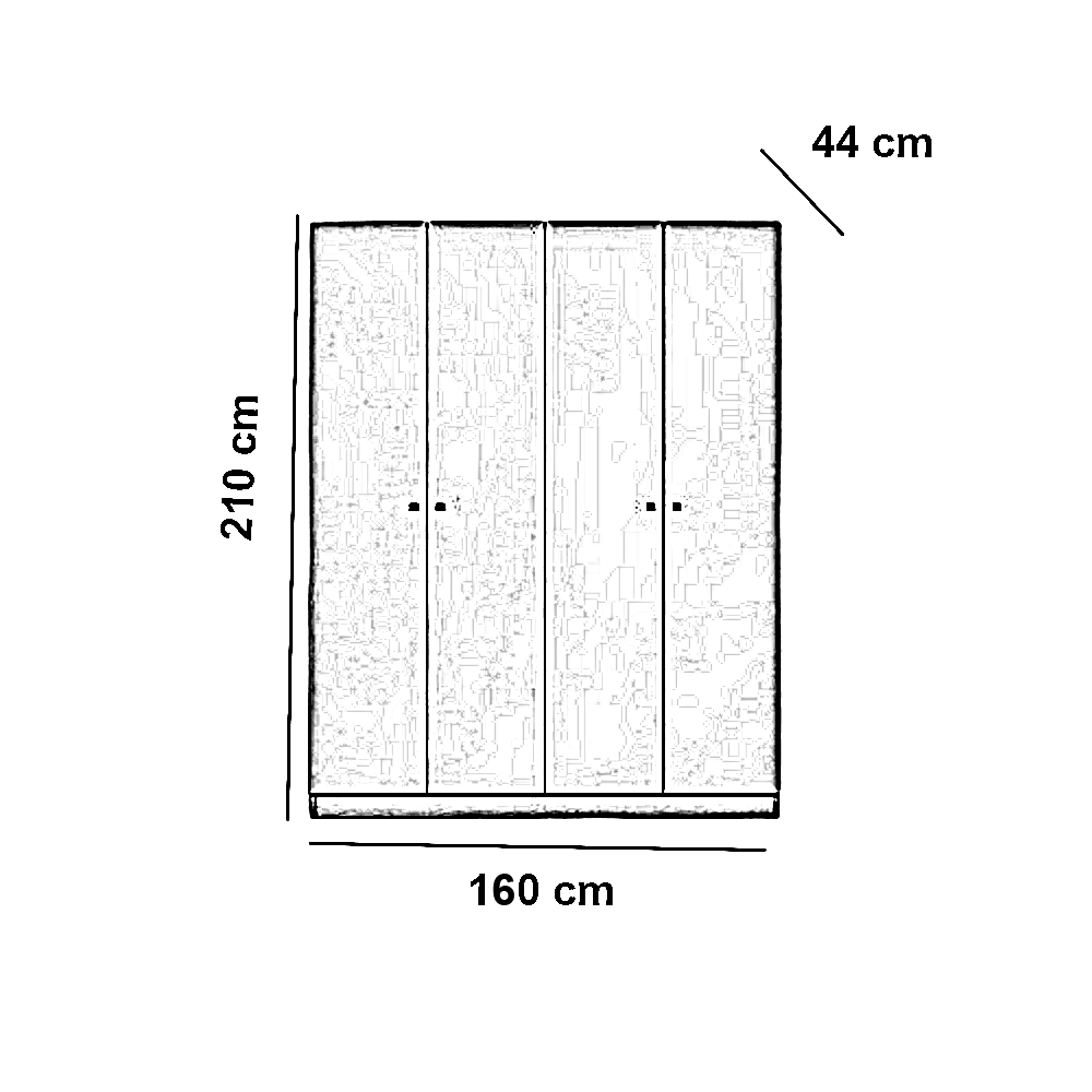 دولاب خشب ام دي اف، 160*44*210 سم