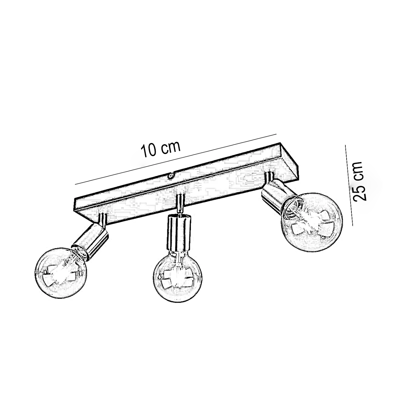 نجفة معدن، 10*25 سم - أسود*ذهبي