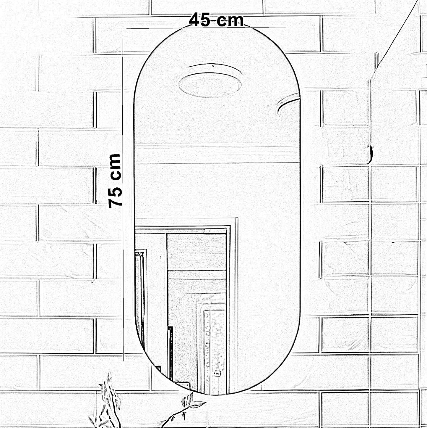 مرايا حائط ليد، 45*75 سم