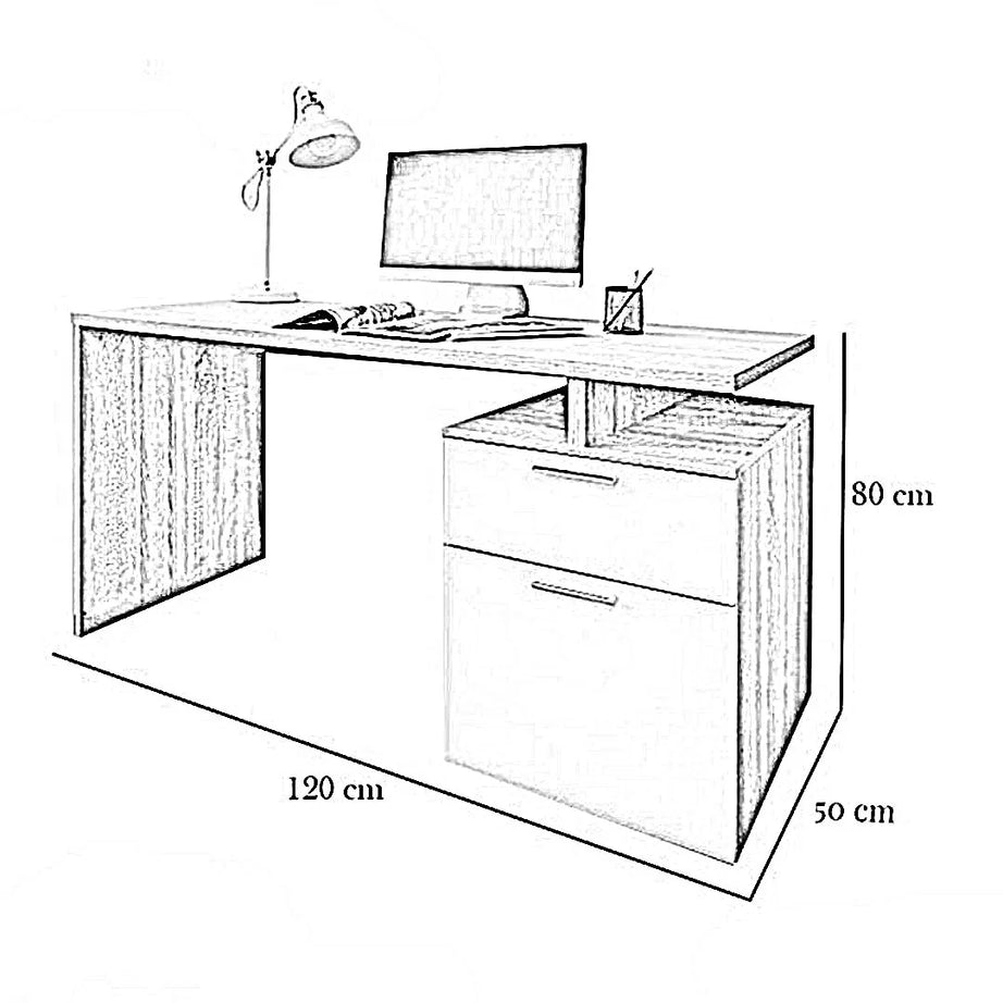 مكتب خشب ام دي اف، 120*50*80 سم