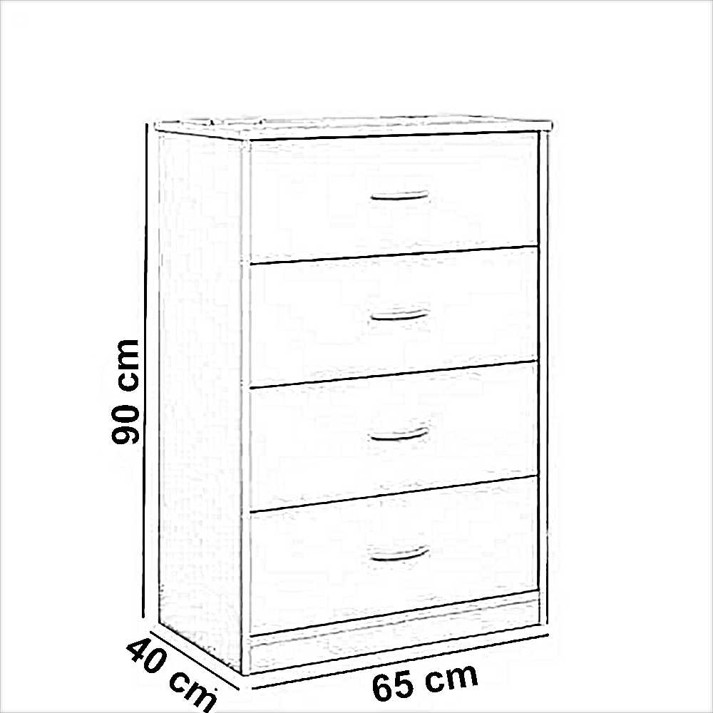 وحدة أدراج خشب ام دي اف، 65*40*90 سم