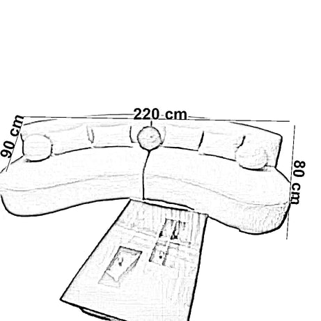 كنبة خشب زان، 220*90*80 سم