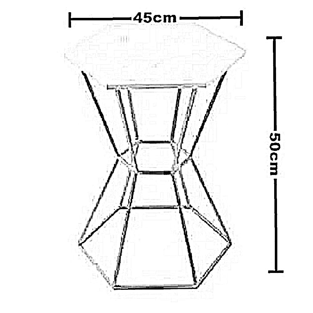 ترابيزة جانبية ستيل بسطح رخام، 45*45*50 سم