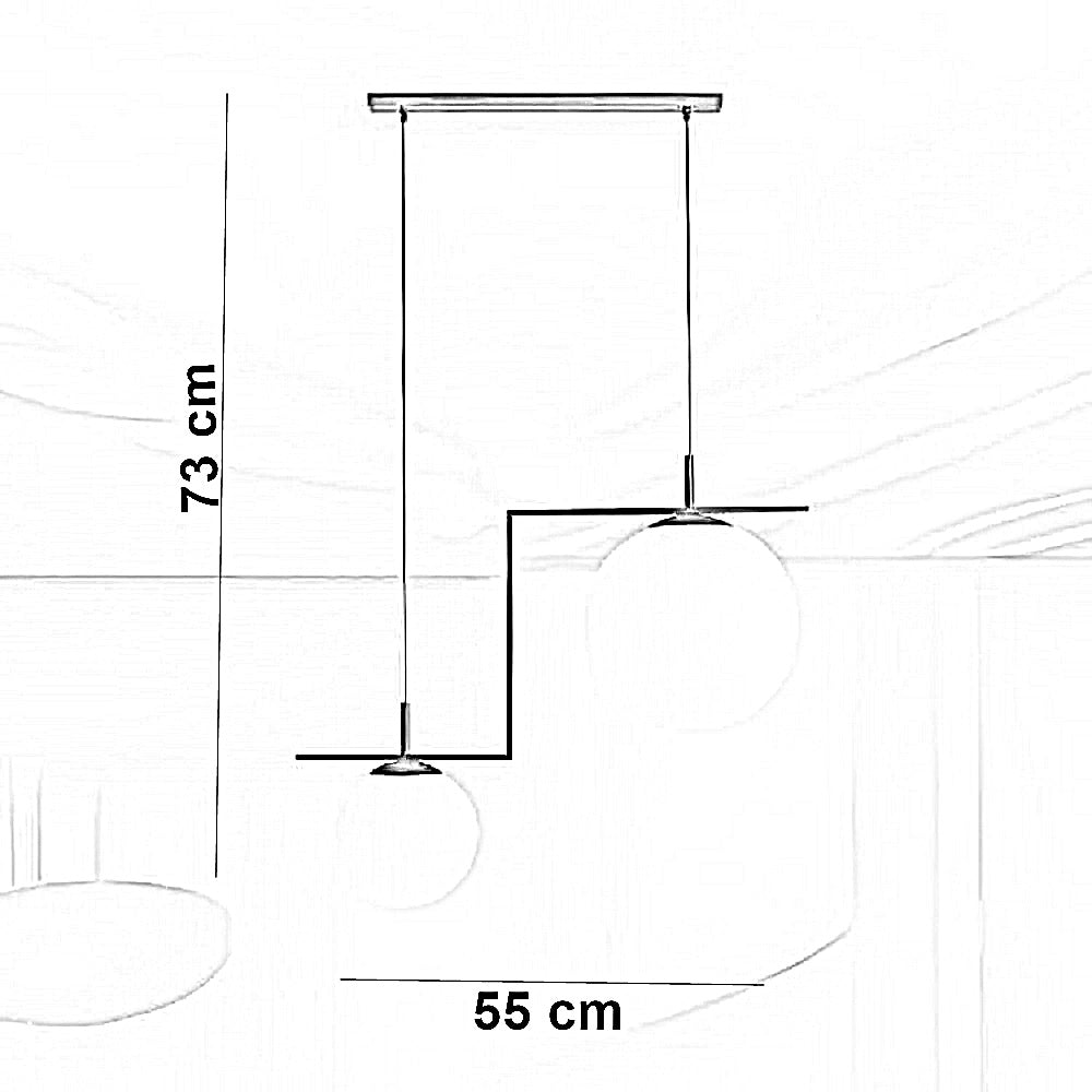 نجفة معدن و زجاج، 55*73 سم