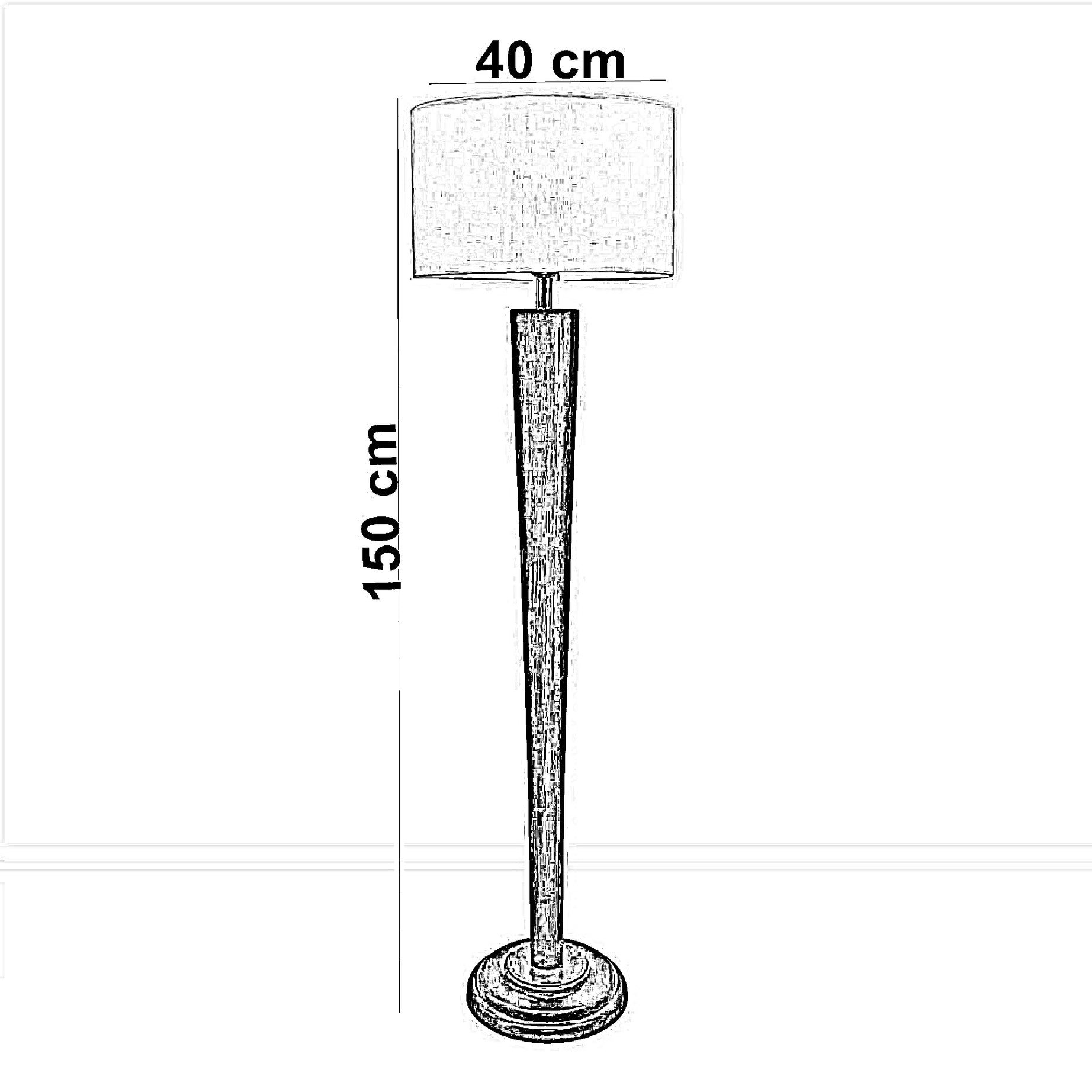 أباجورة أرضية خشب زان، 40*150 سم