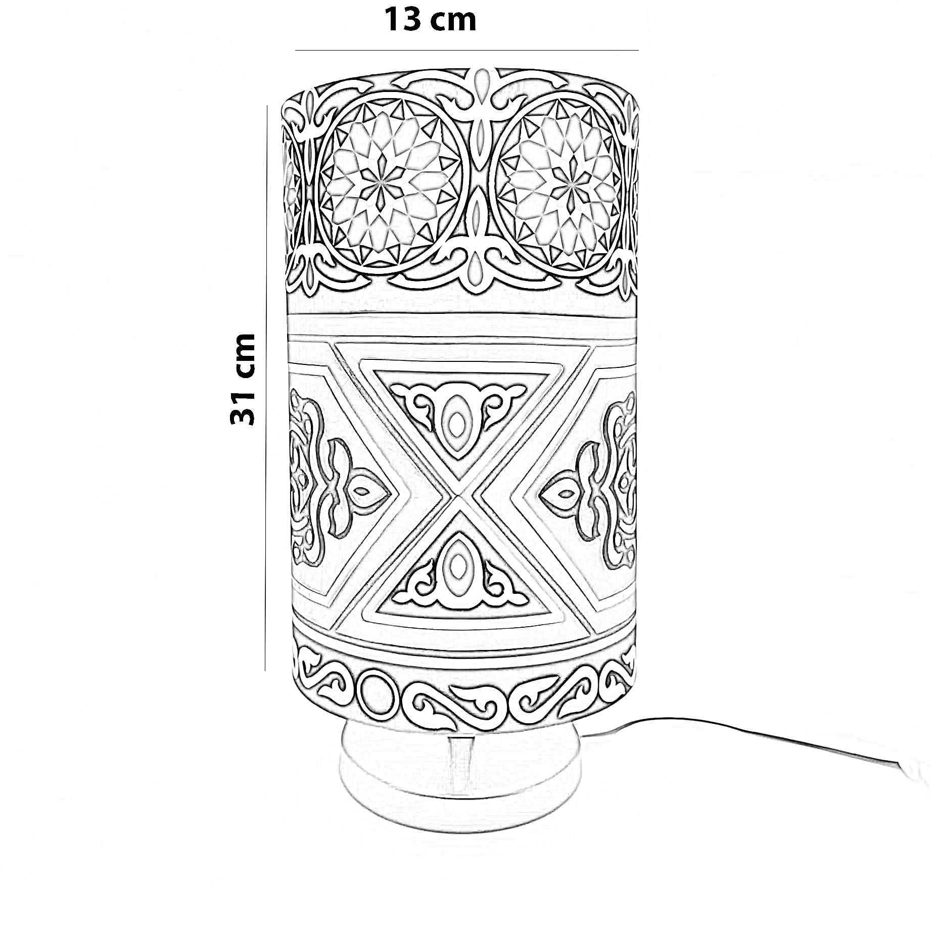 أباجورة رمضانية قماش، 13*31 سم