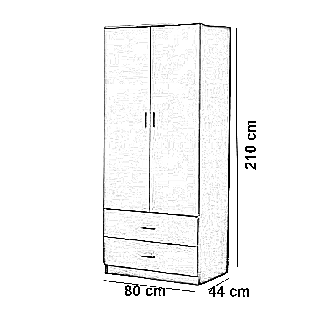 دولاب خشب ام دي اف، 80*44*210 سم