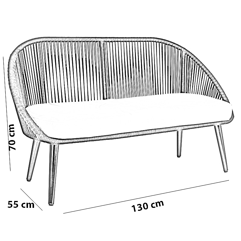 طقم خارجي ستيل و دوبار، 4 قطع