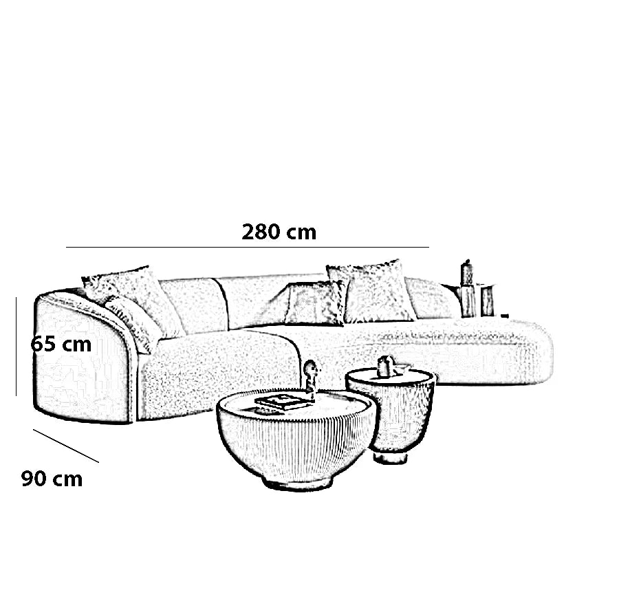 كنبة خشب زان، 280*90*65 سم
