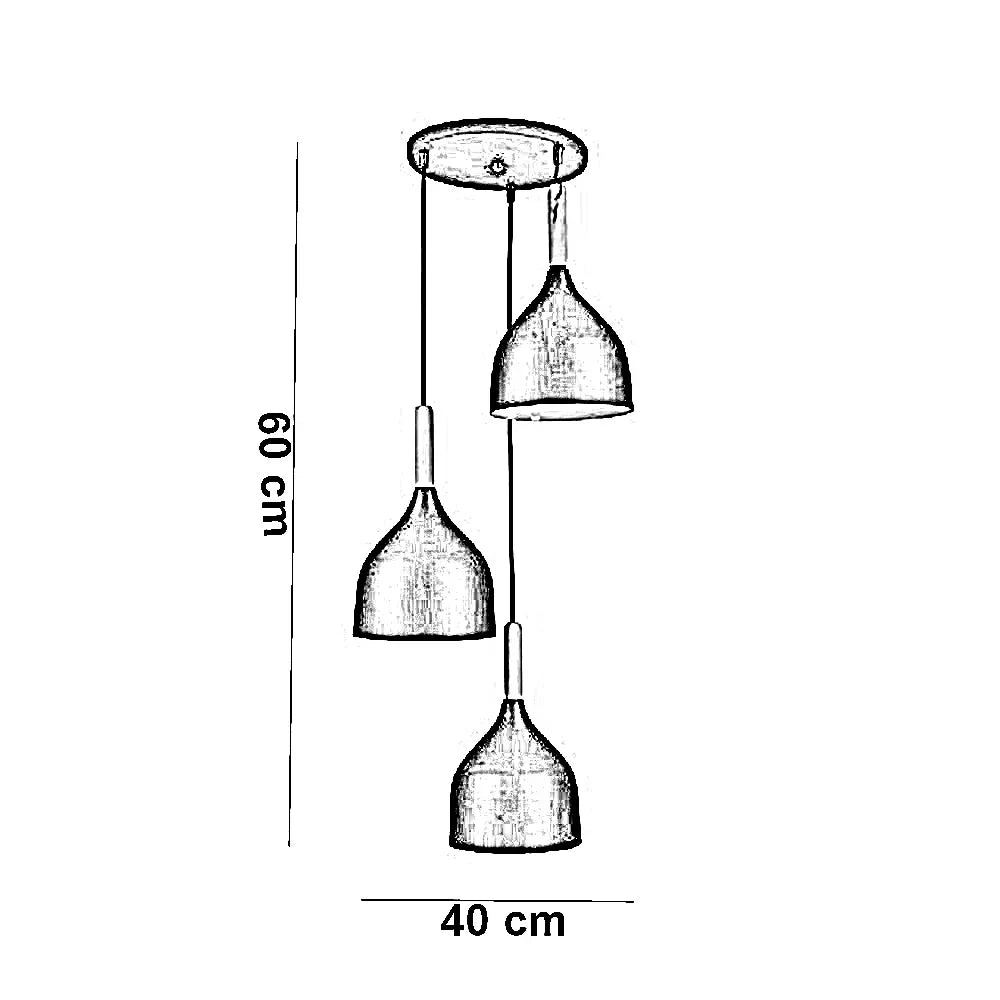 نجفة الومنيوم وخشب، 40*60 سم