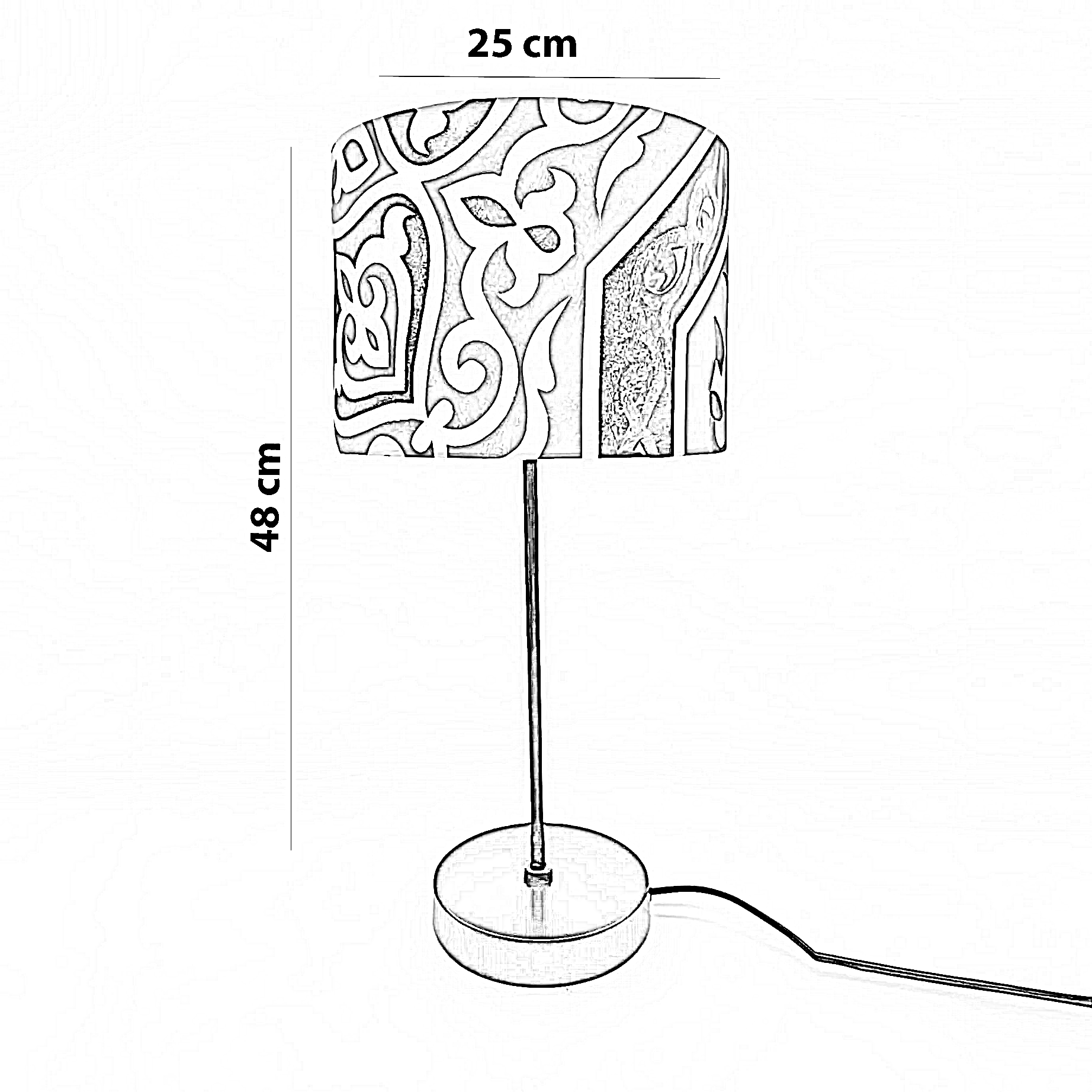 أباجورة رمضانية قماش، 25*48 سم