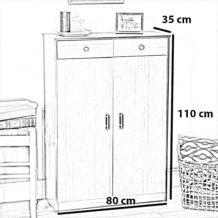 جزامة خشب ام دي اف، 80*35*110 سم