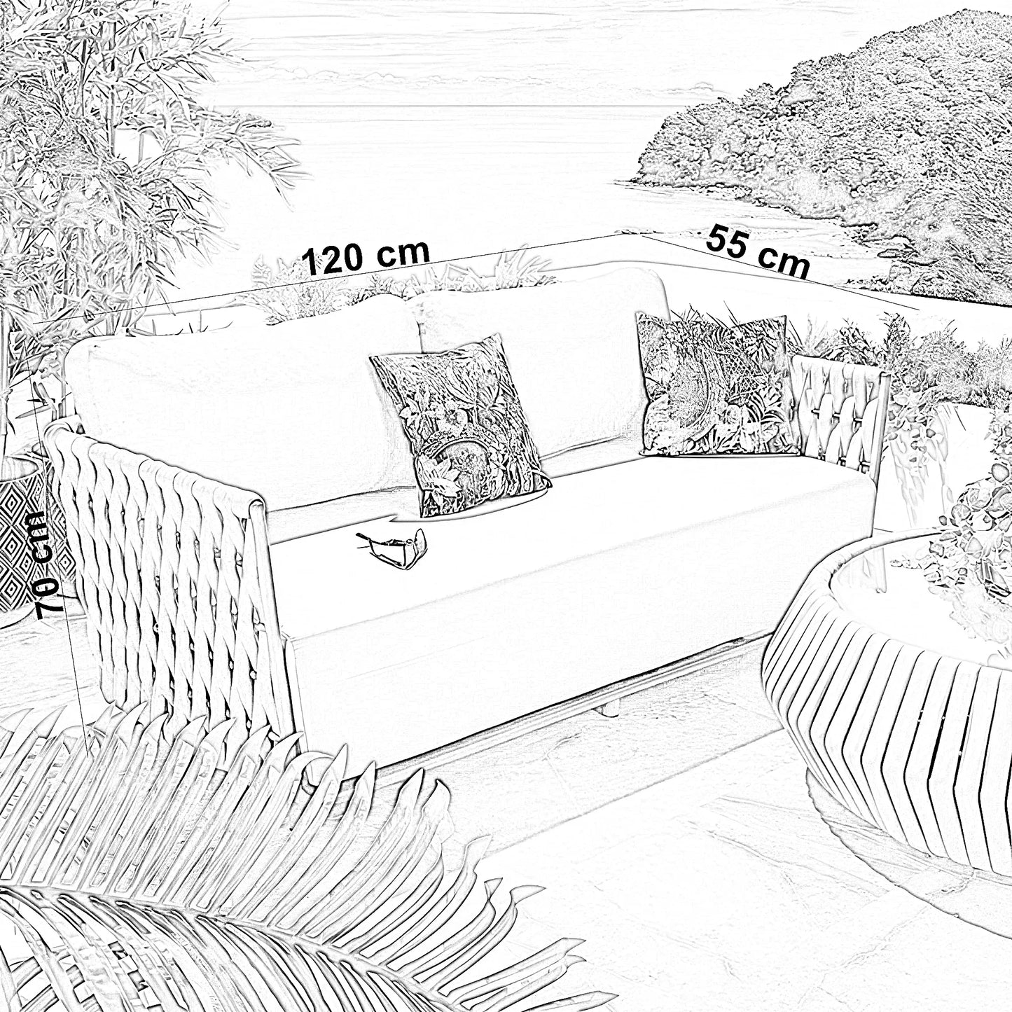 طقم خارجي ستيل و دوبار، 3 قطع