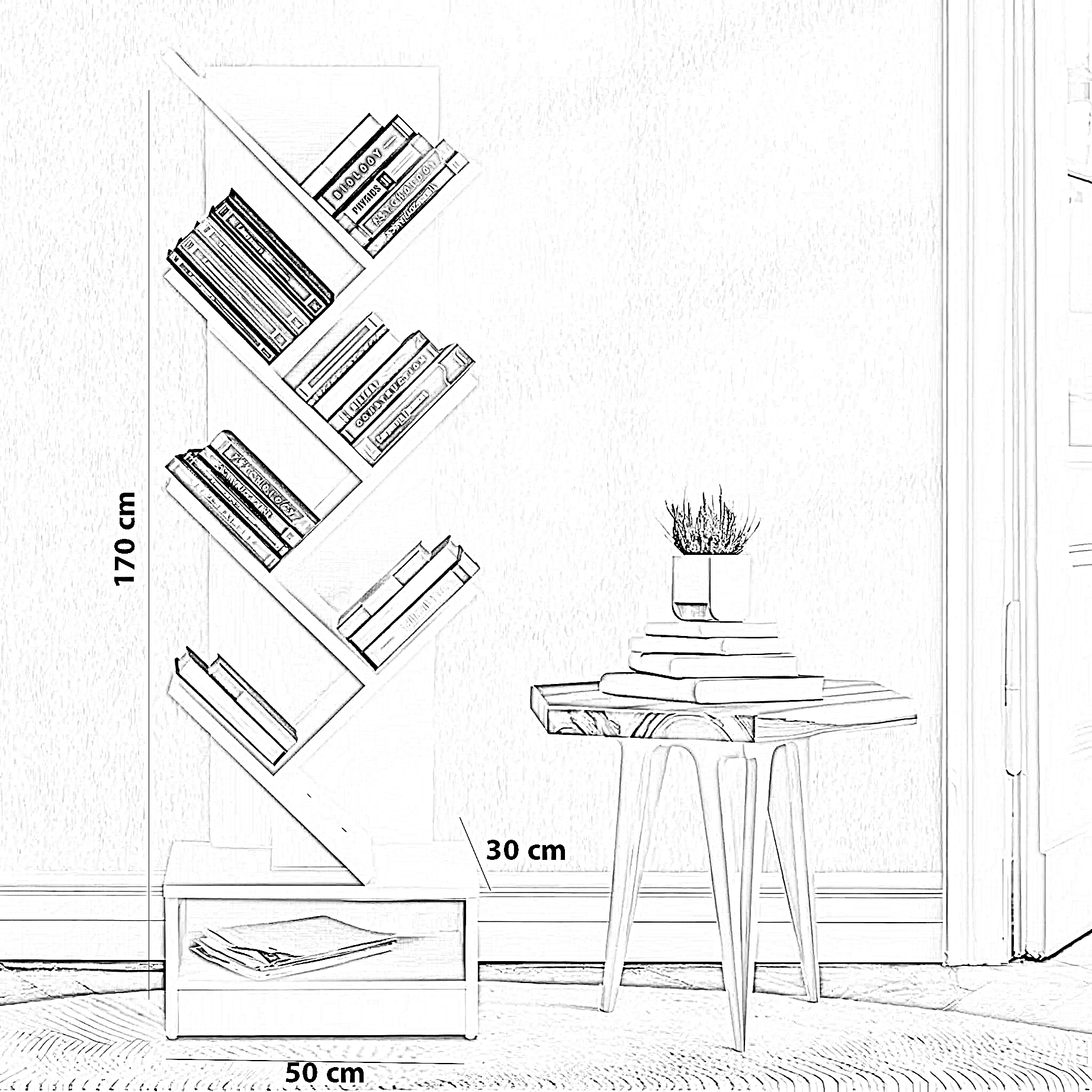 وحدة تخزين مكتبية، 50*30*170 سم