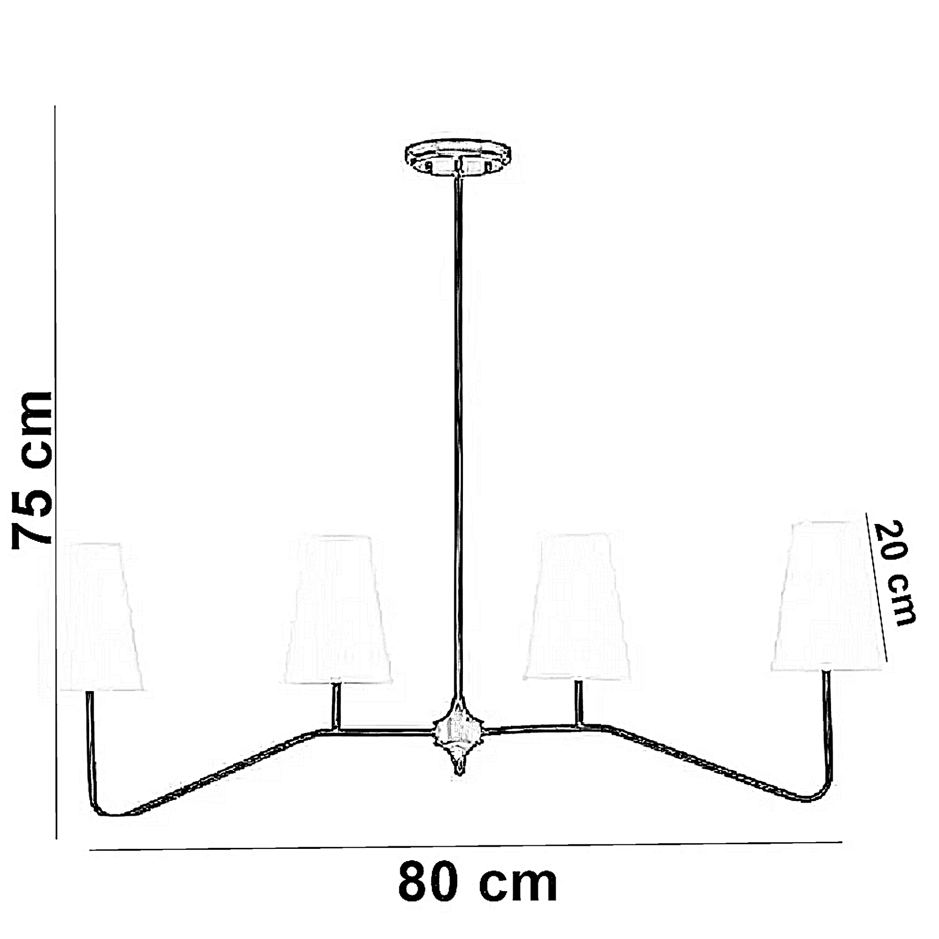 نجفة ستيل، 80*75 سم