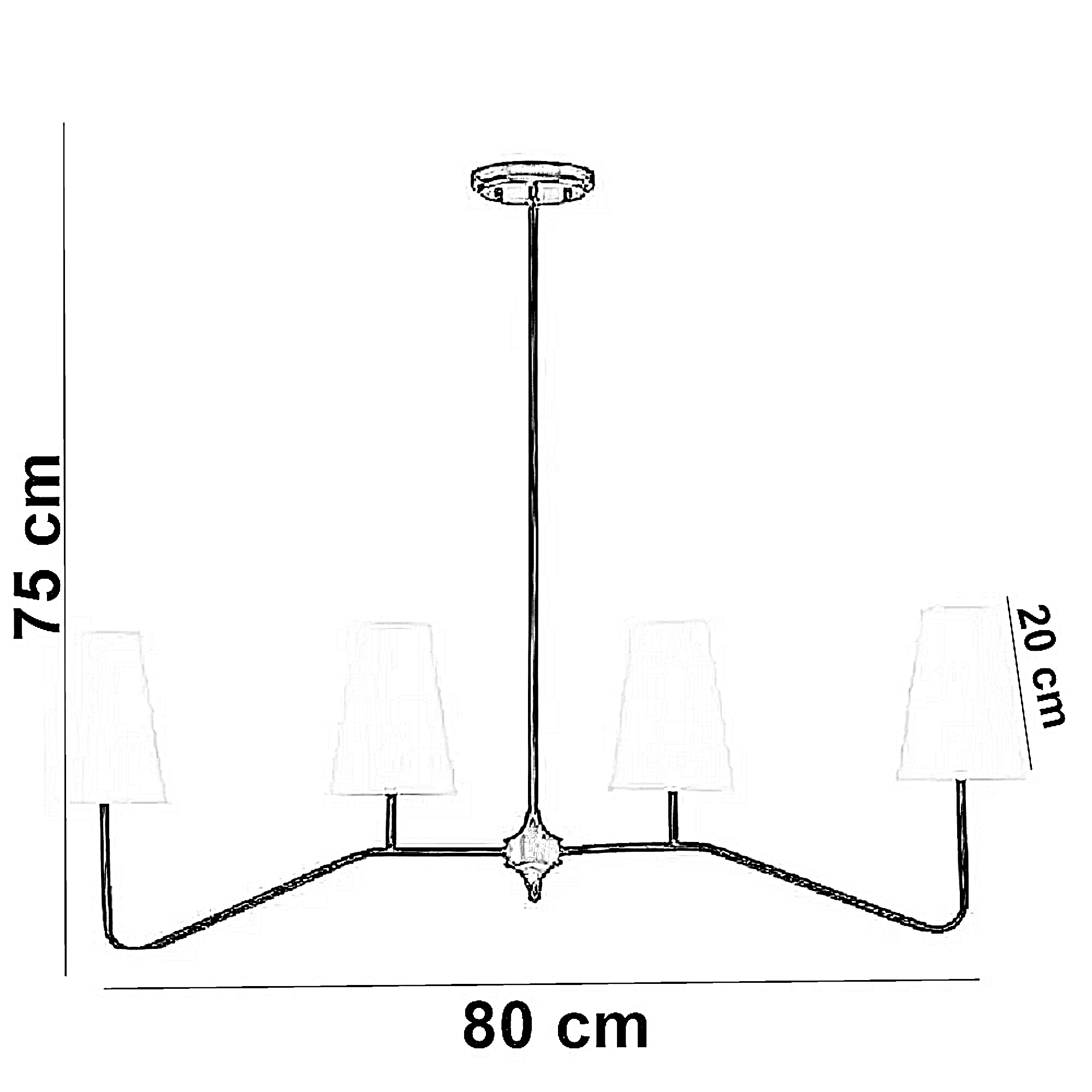 نجفة ستيل، 80*75 سم