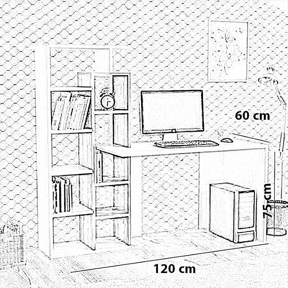 مكتب ام دي اف، 120*60*75 سم