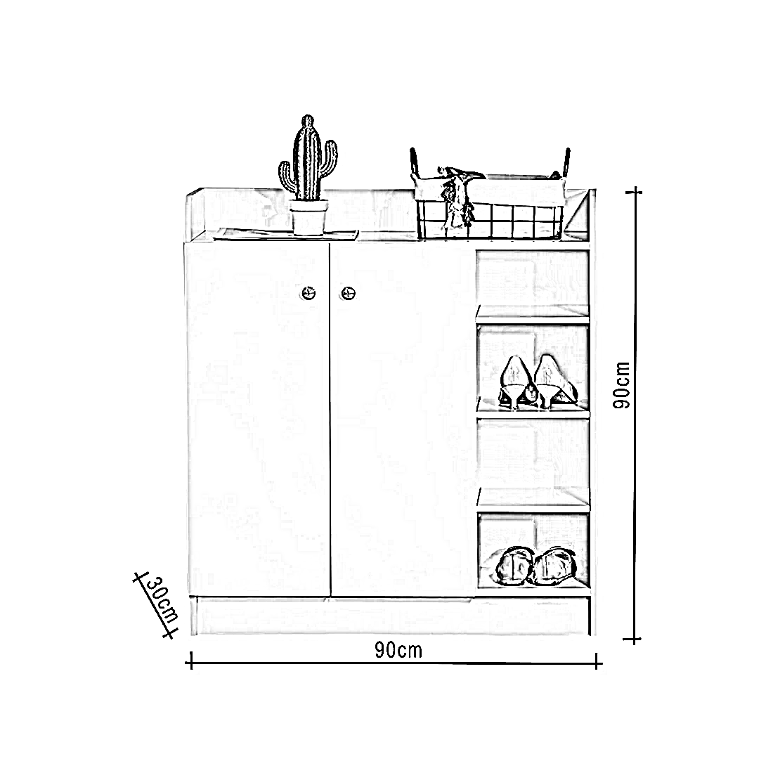 جزامة خشب ام دي اف، 100*35*110 سم