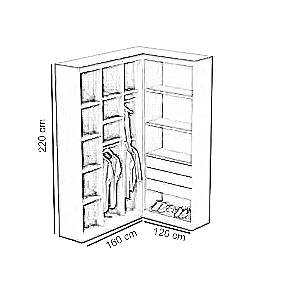 دريسينج خشب ام دي اف، 160*120*220 سم