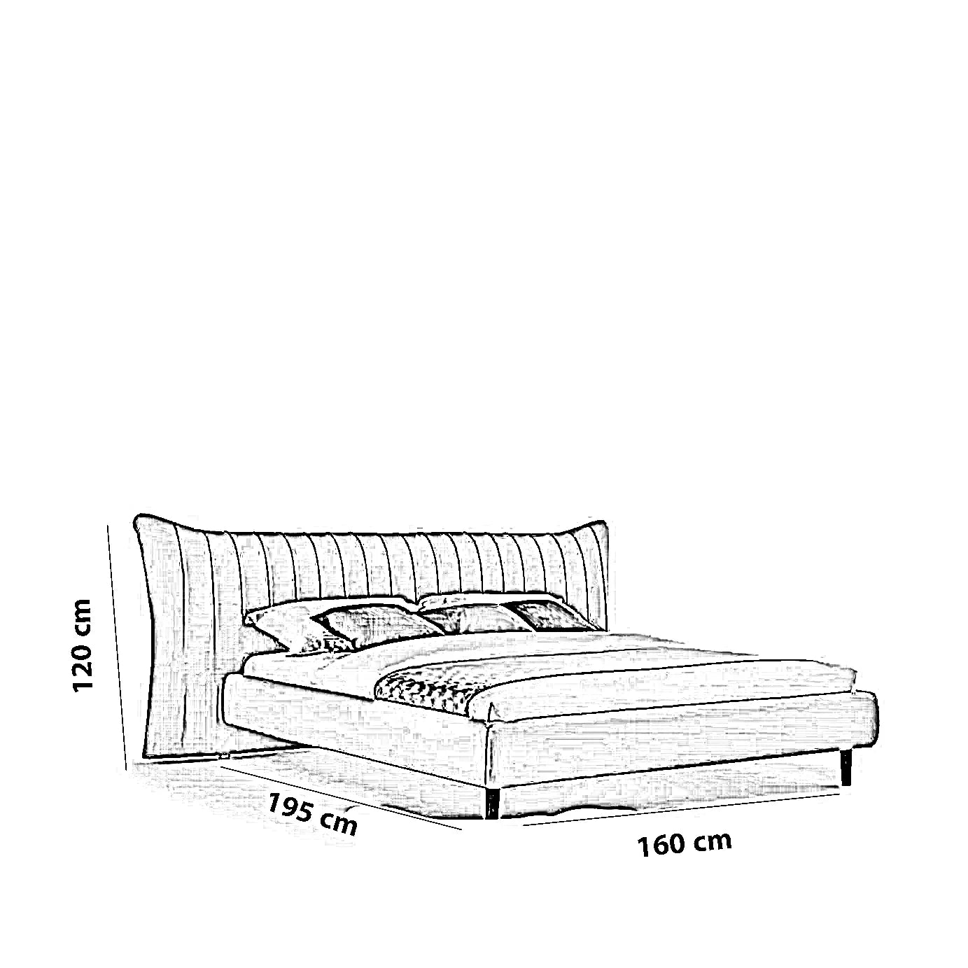 سرير كينج خشب كونتر و موسكي، 160*195*120 سم