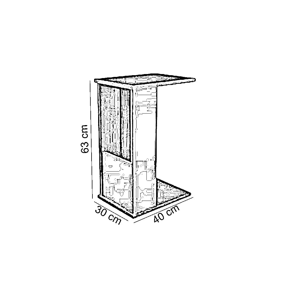 ترابيزة جانبية ام دي اف، 30*40*63 سم
