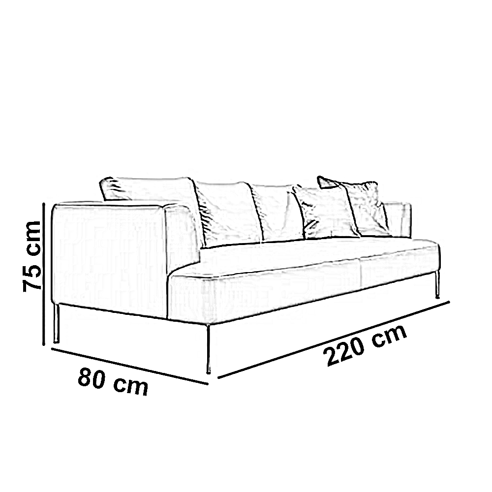 كنبة خشب زان أحمر، 220*80*75 سم