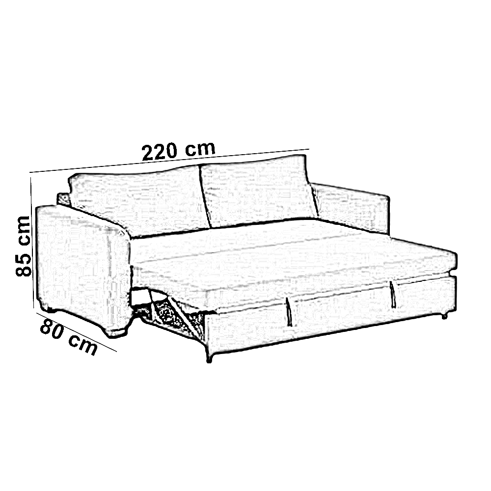 كنبة سرير خشب زان، 220*80*85 سم
