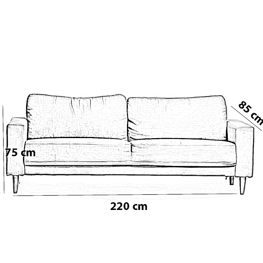 كنبة خشب زان، 220*85*75 سم
