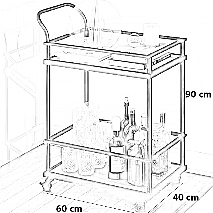 ترابيزة تقديم ستيل، 60*40*90 سم