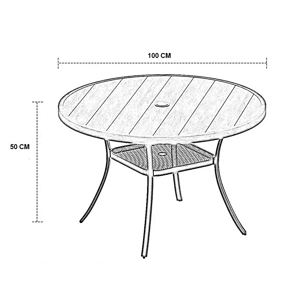 ترابيزة خارجية ستيل، 100*50 سم
