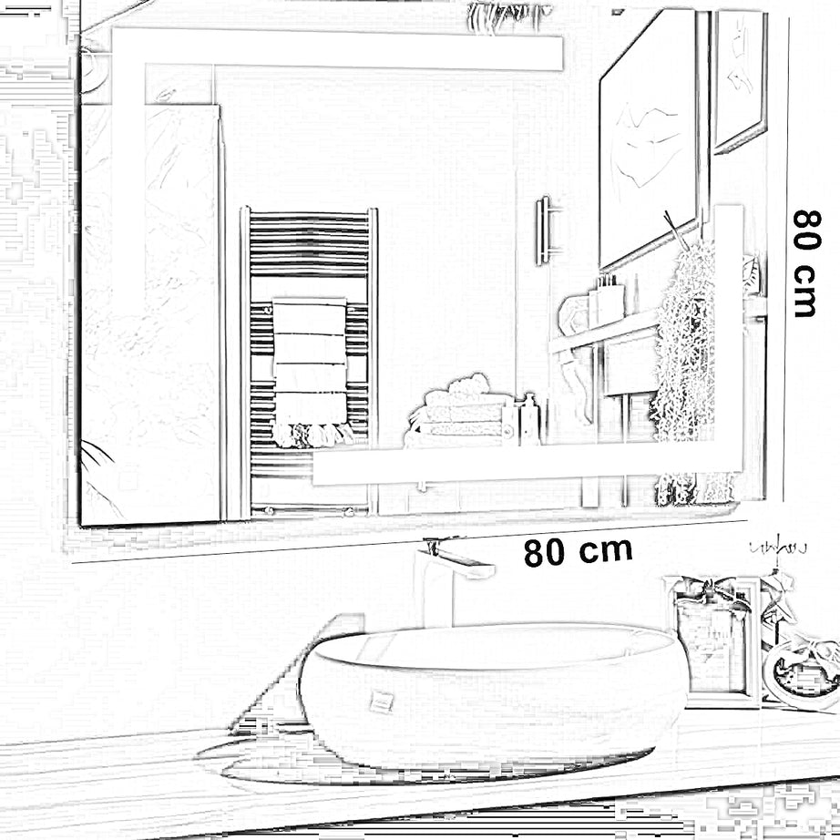 مرايا ليد، 80*80 سم