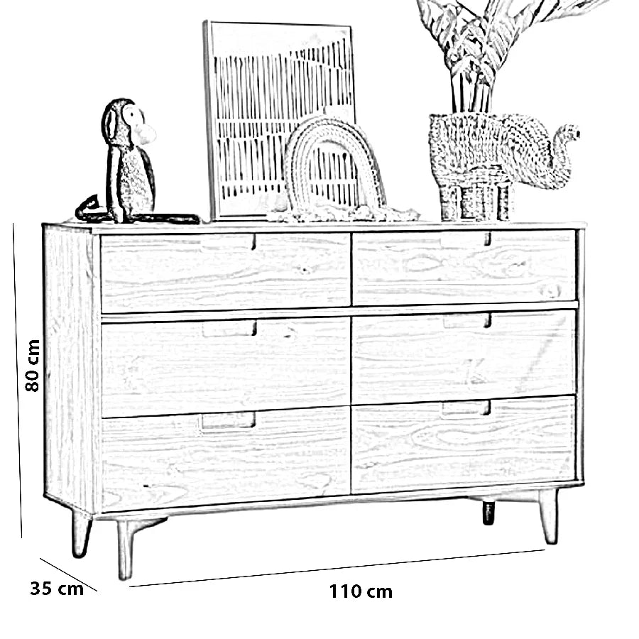 وحدة أدراج خشب كونتر و موسكي، 110*35*80 سم