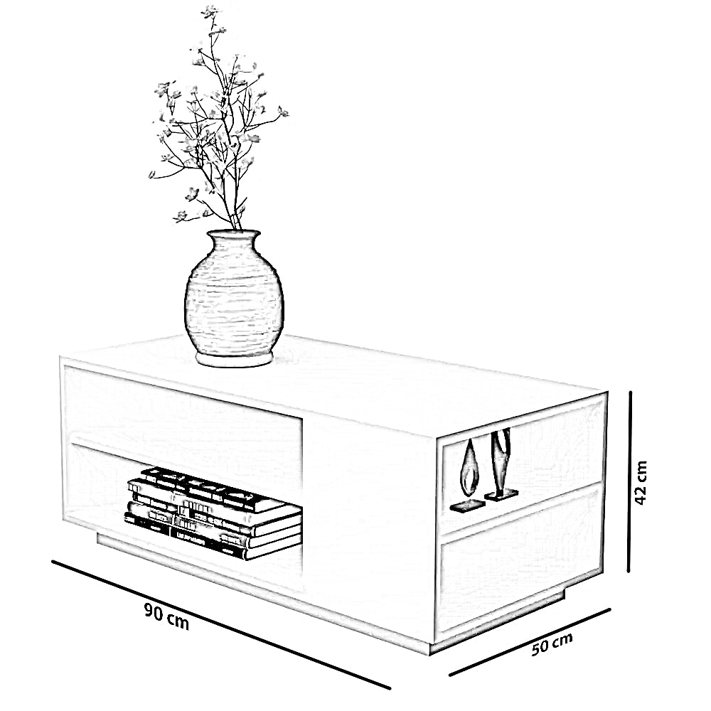 ترابيزة قهوة ام دي اف، 90*50*42 سم