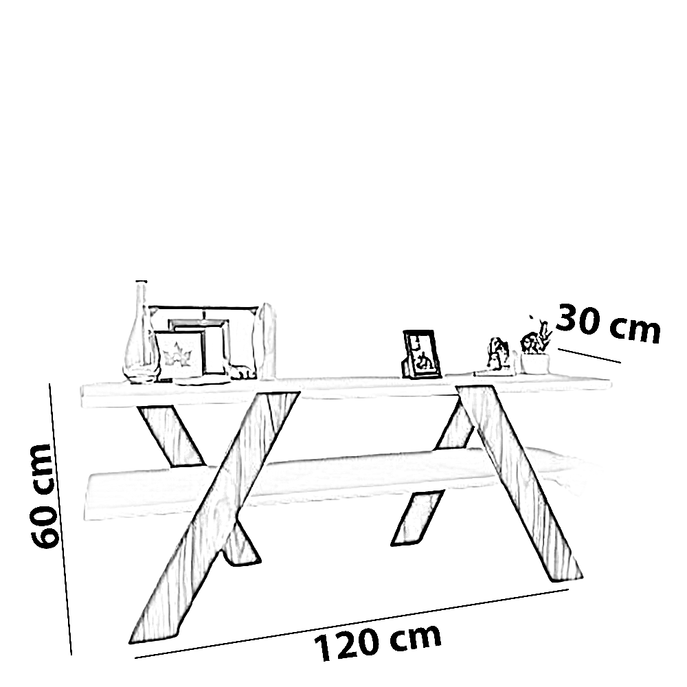 ترابيزة تليفزيون ام دي اف، 120*30*60 سم