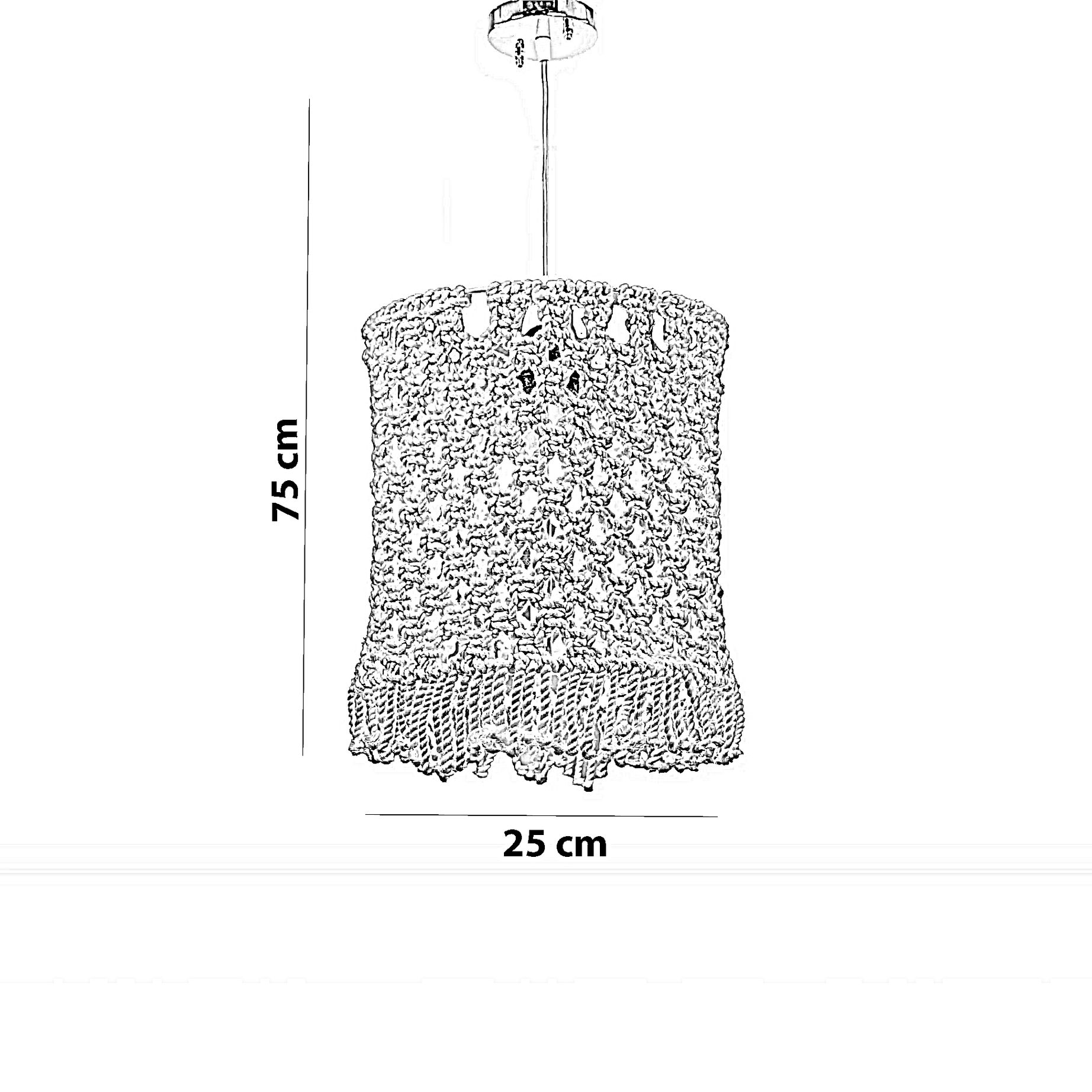 نجفة قماش، 25*75 سم