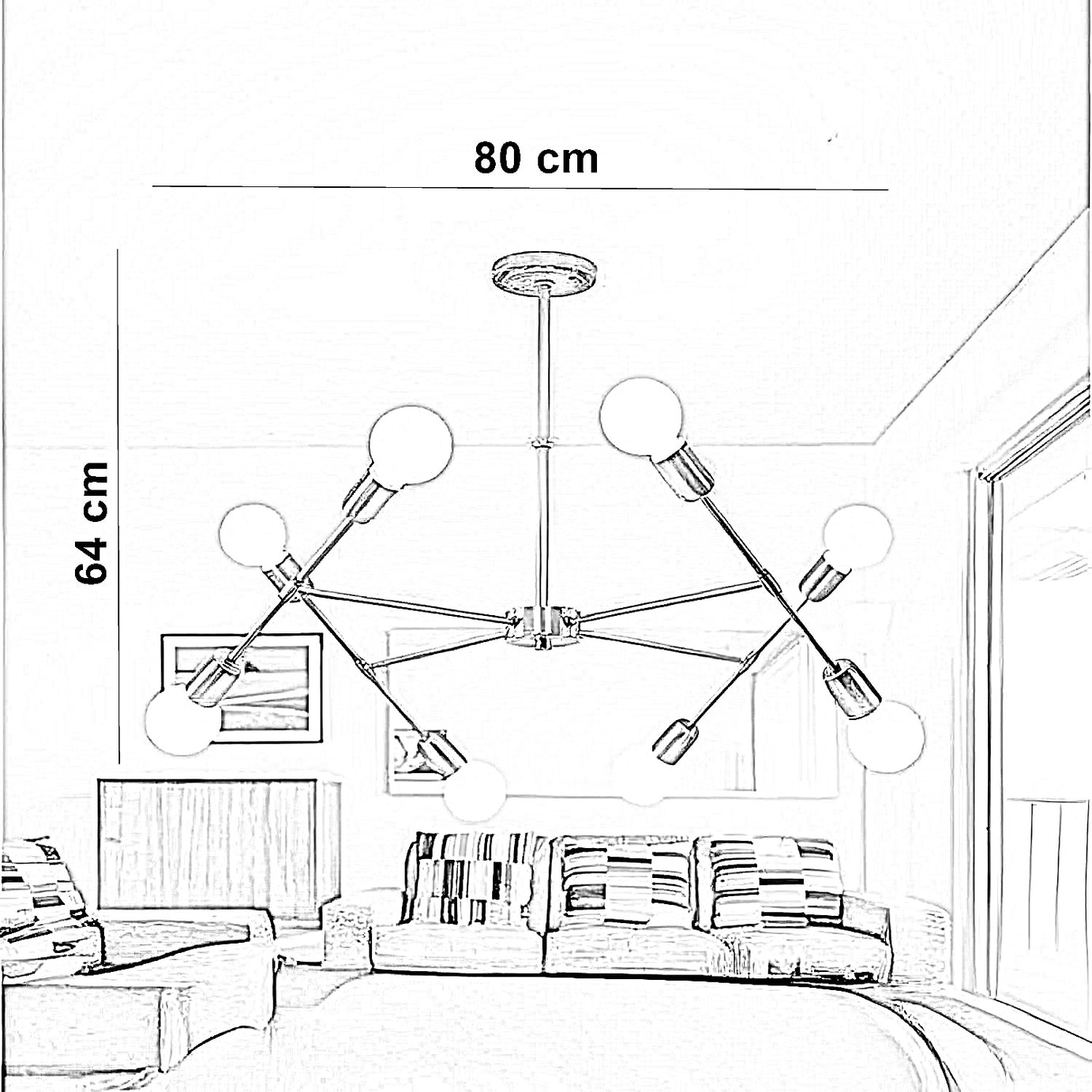 نجفة معدن، 80*64 سم