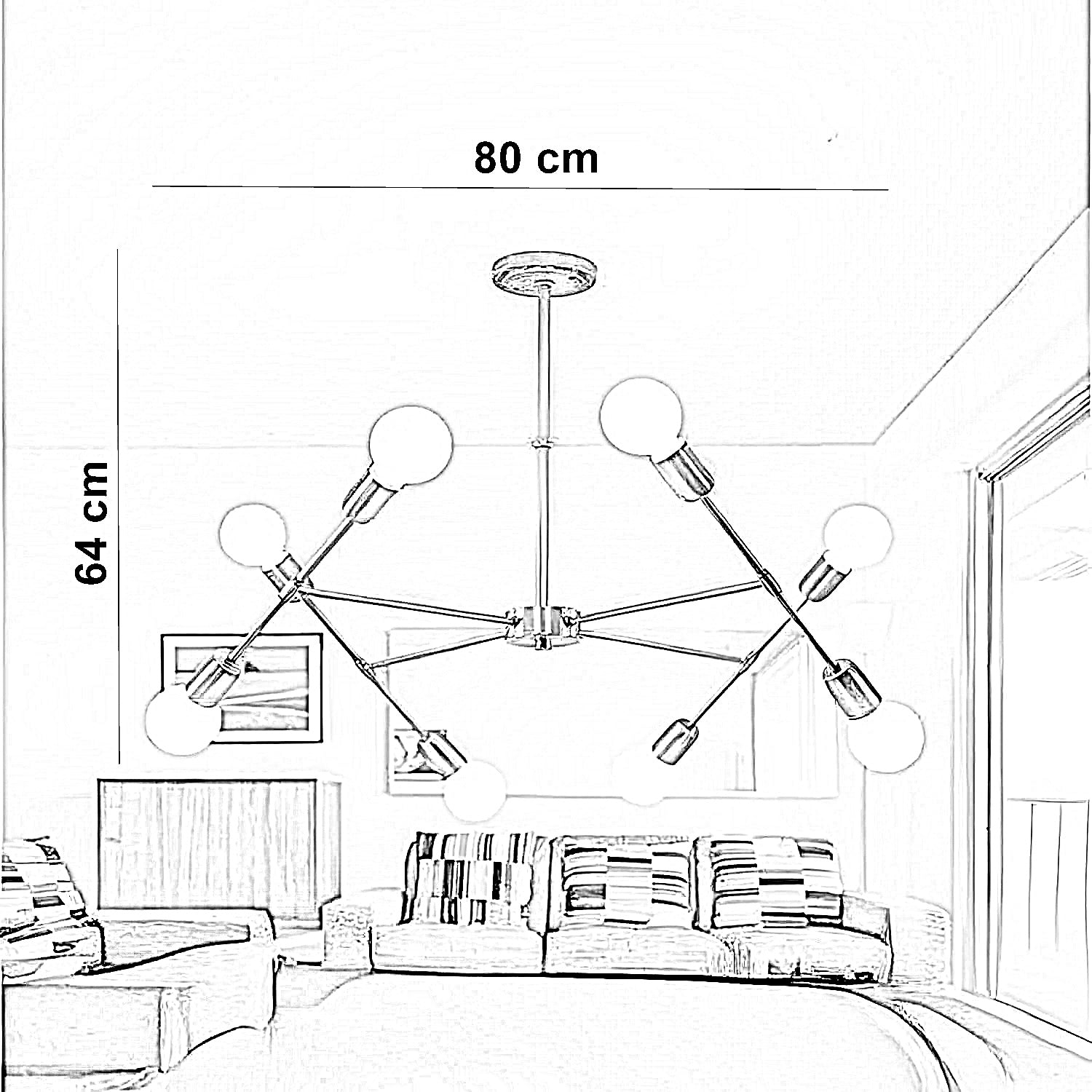 نجفة معدن، 80*64 سم