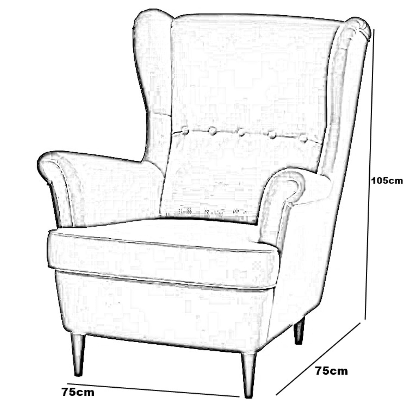 كرسي خشب زان، 75*75*105 سم