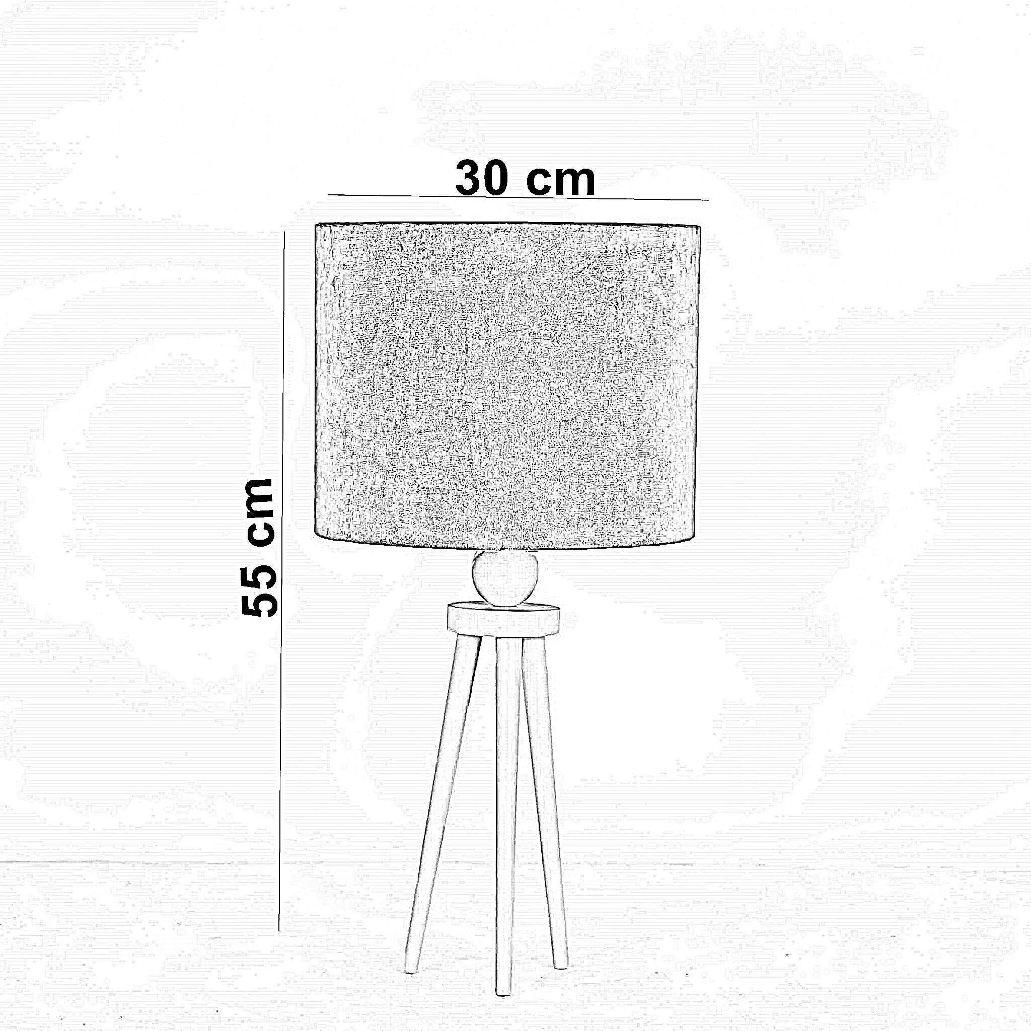 أباجورة خشب زان، 30*55 سم