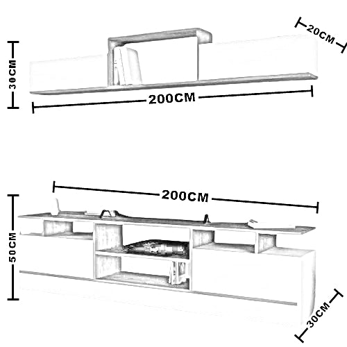 ترابيزة تليفزيون ام دي اف، قطعتين
